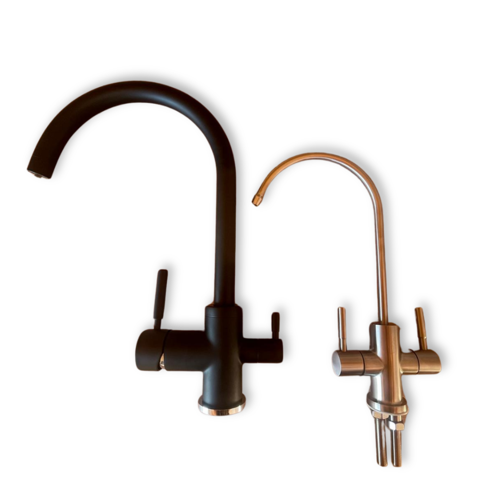 Dual Source Tap Gooseneck - Brushed Stainless